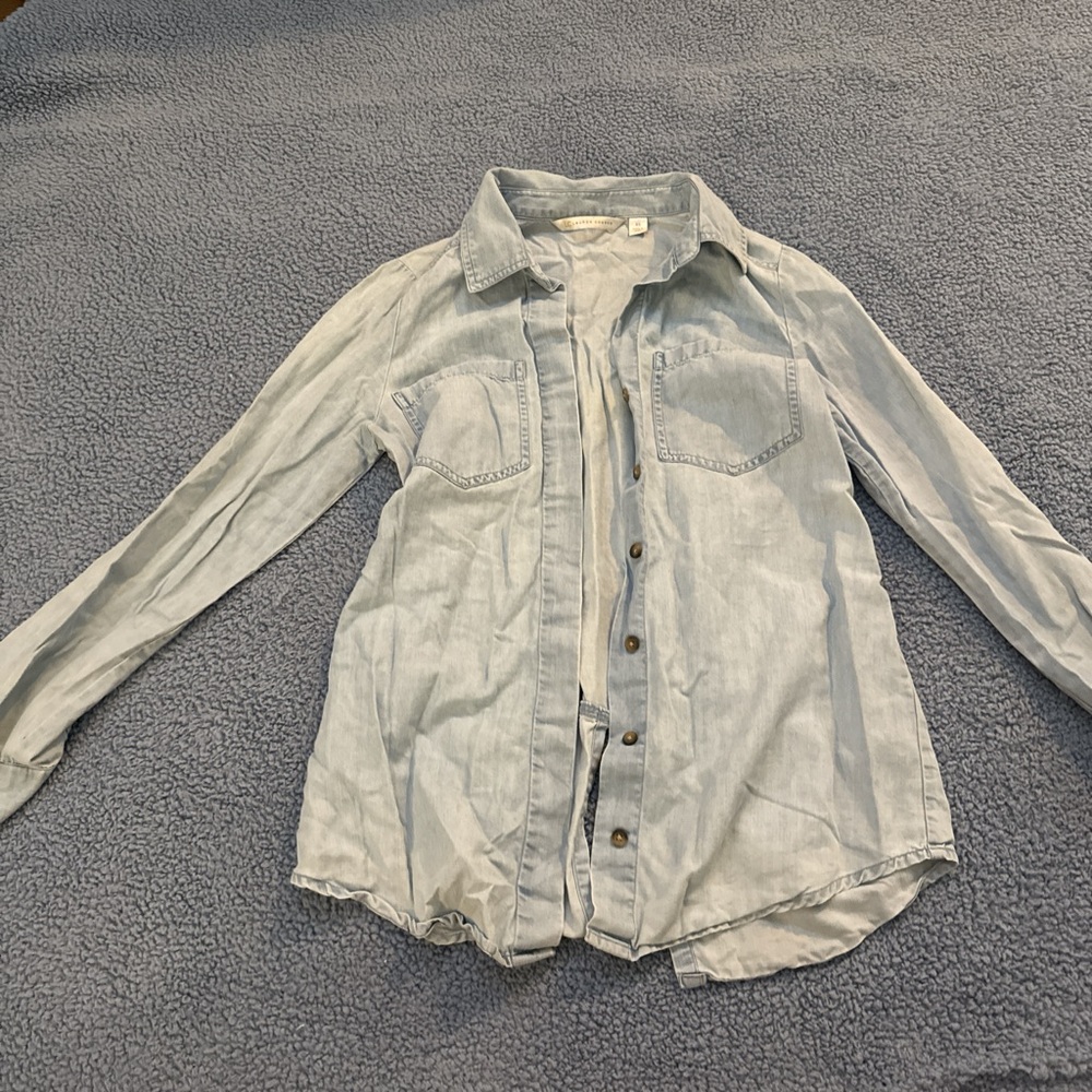 LC Lauren Conrad Light Blue Button Down Shirt